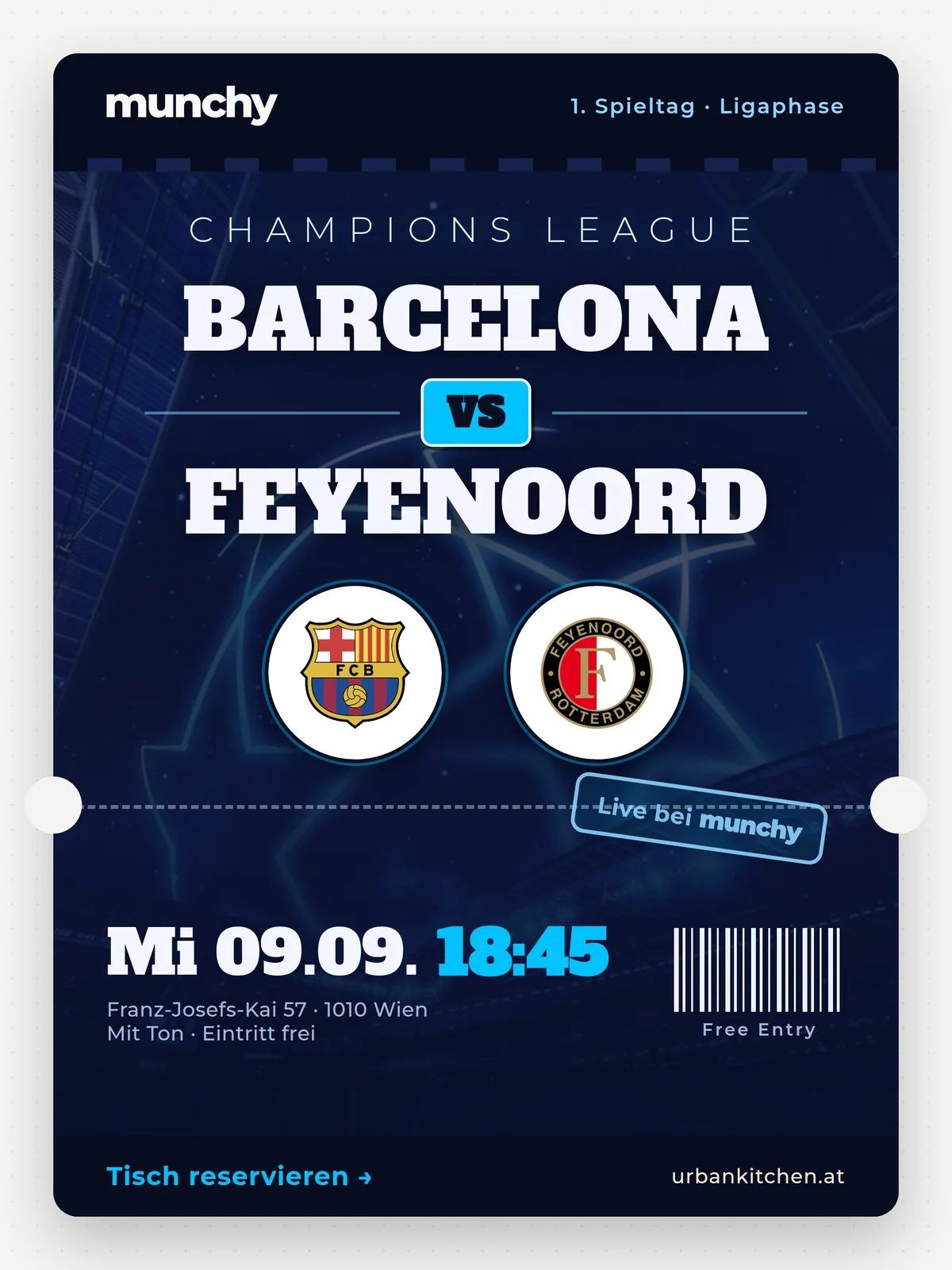 Eventposter Barcelona &ndash; Feyenoord
