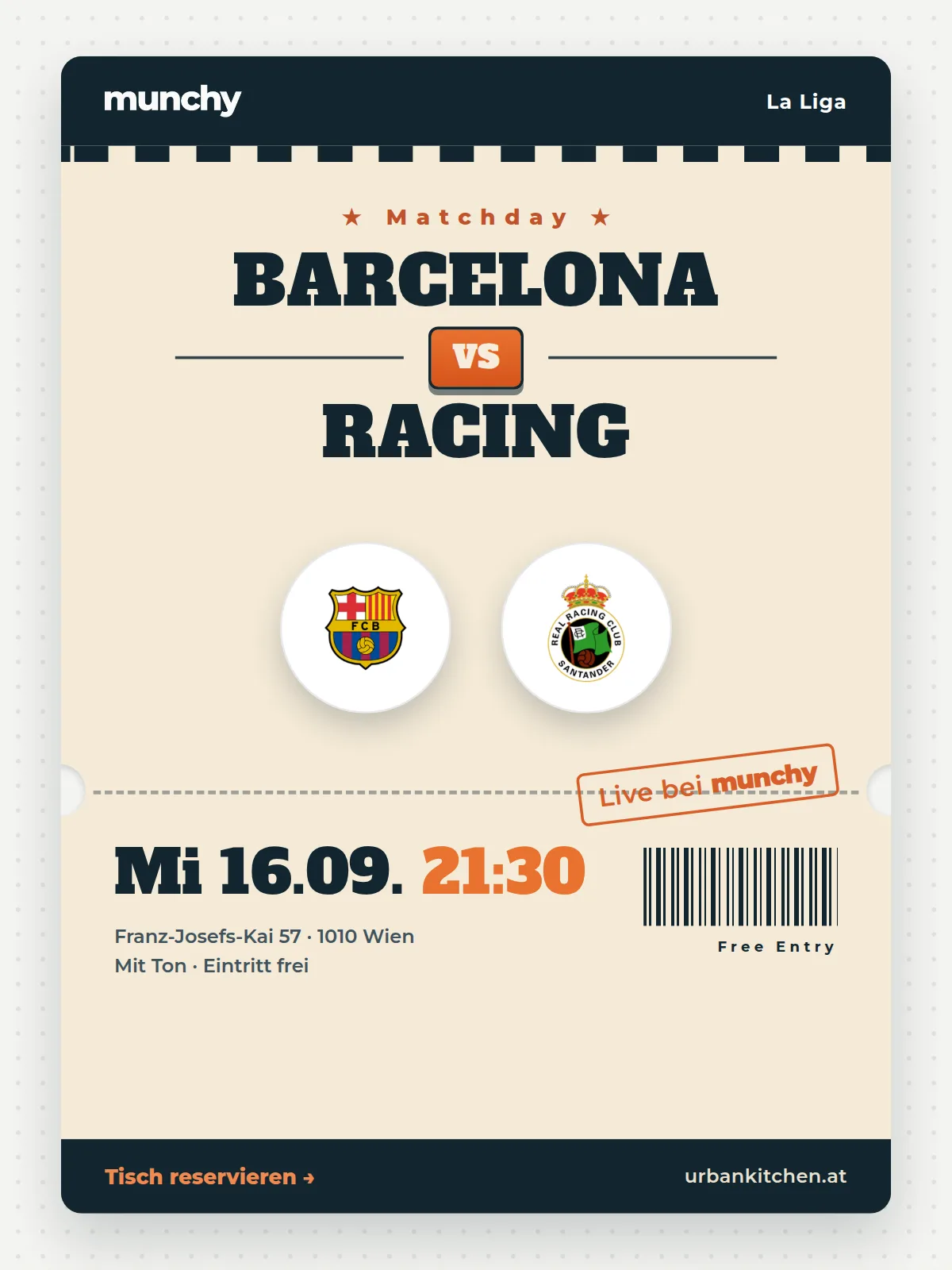 Eventposter Barcelona &ndash; Racing