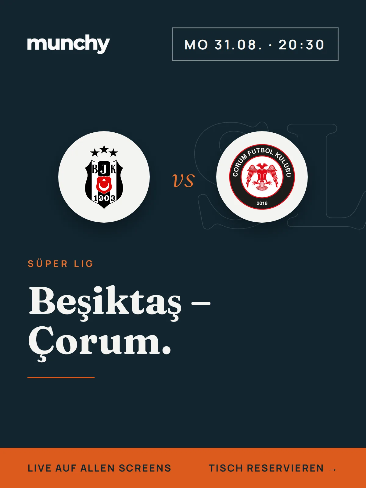 Eventposter Beşiktaş &ndash; &Ccedil;orum FK