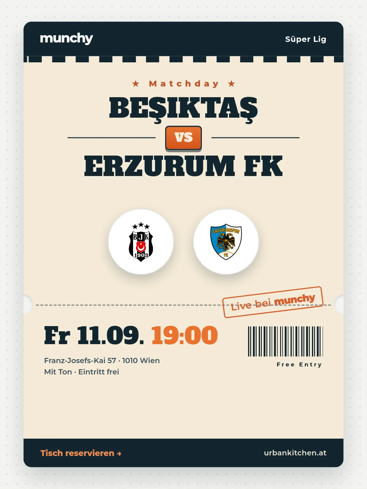 Eventposter Beşiktaş &ndash; Erzurum FK