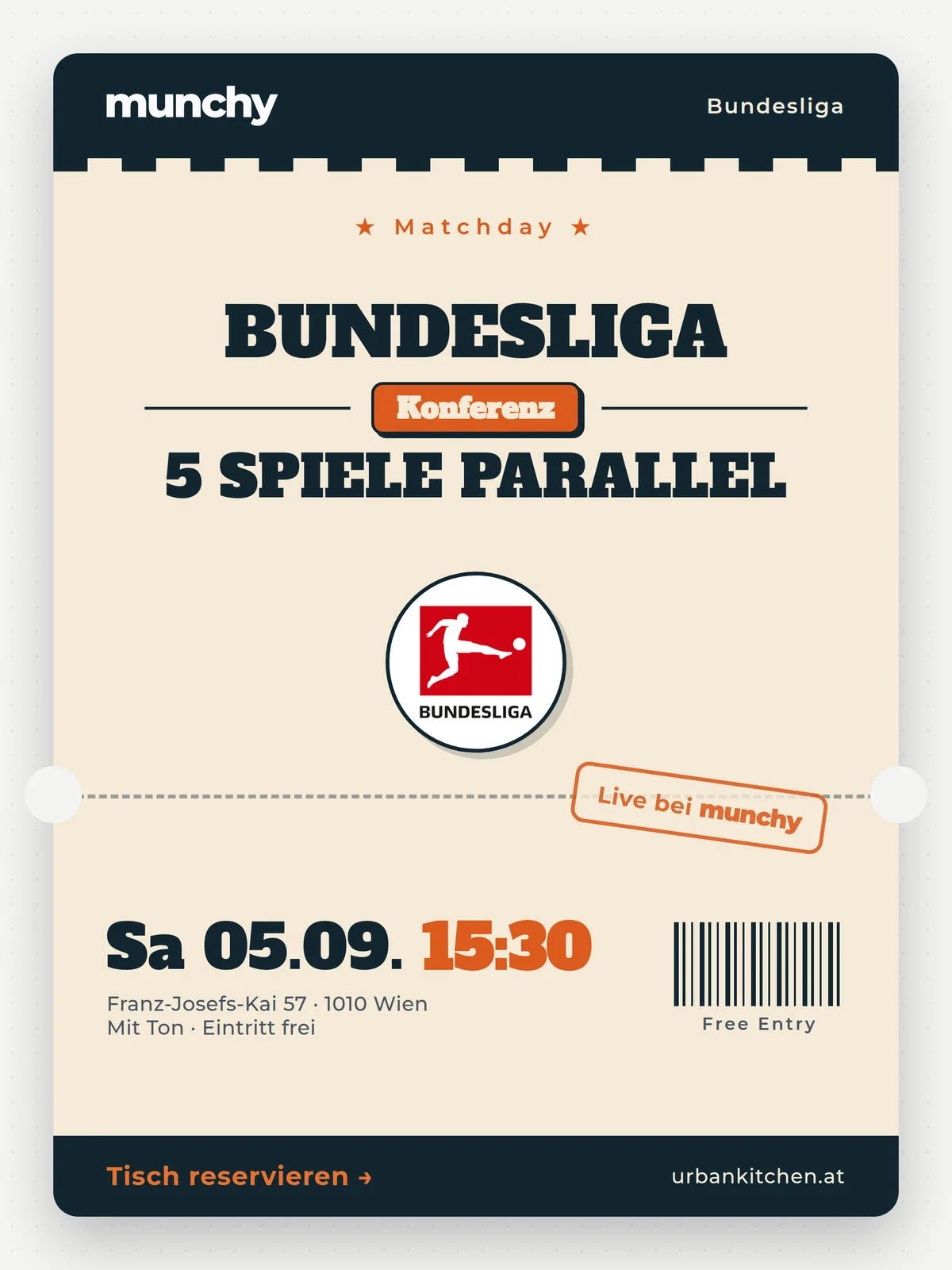 Eventposter Bundesliga-Konferenz: 5 Spiele parallel