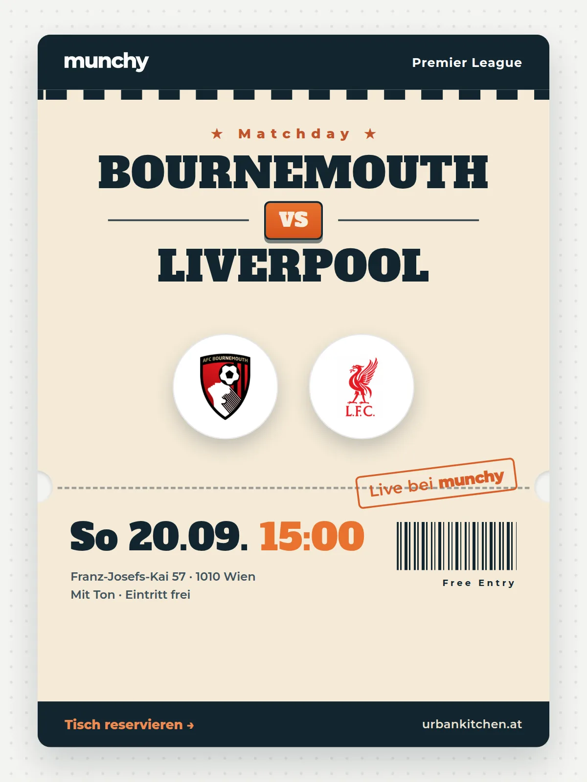 Eventposter Bournemouth &ndash; Liverpool