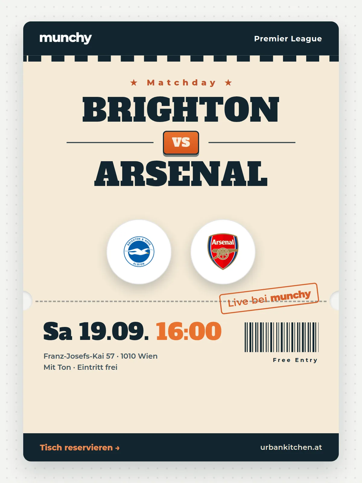 Eventposter Brighton &ndash; Arsenal