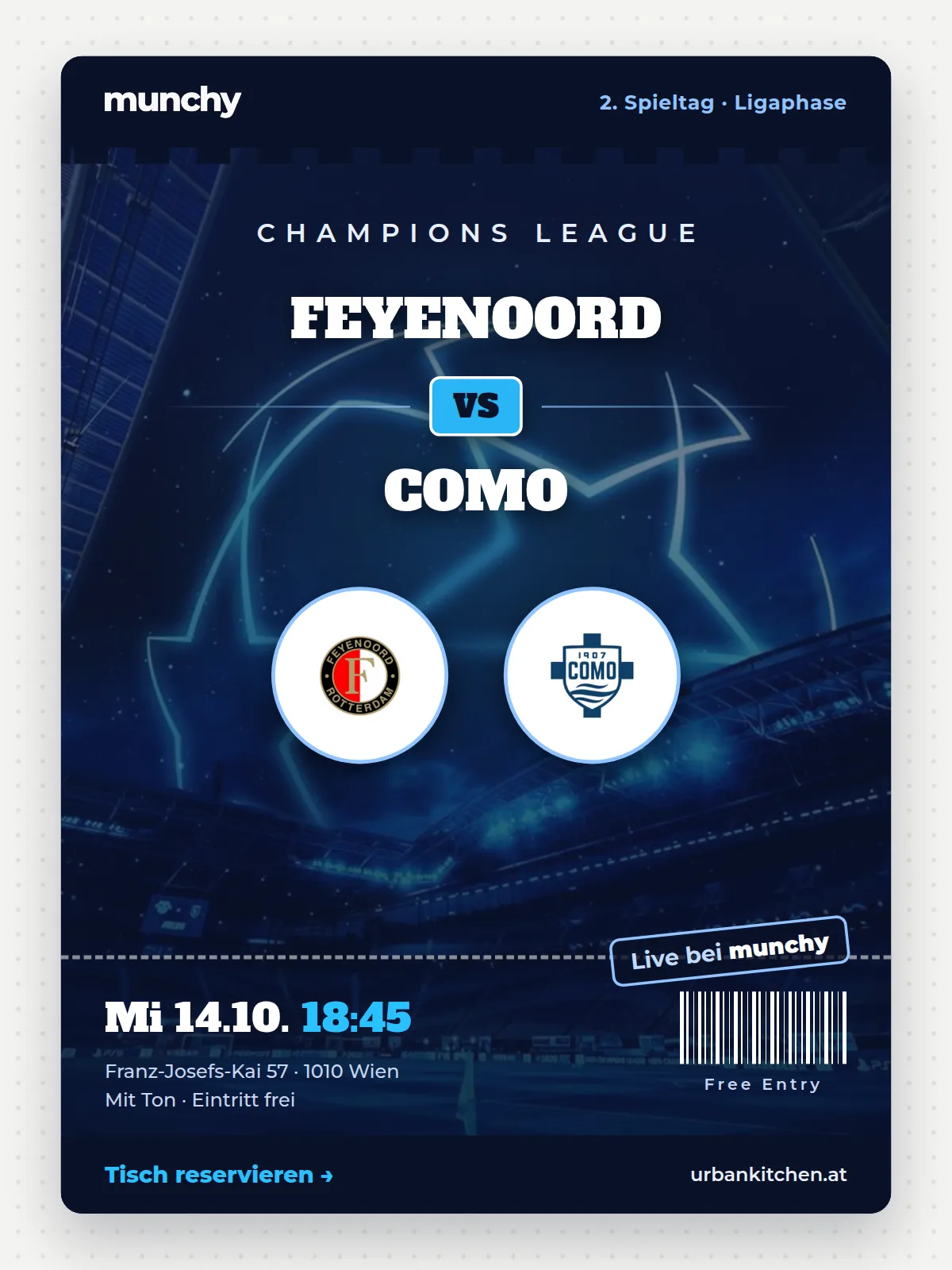 Eventposter Champions League Feyenoord &ndash; Como