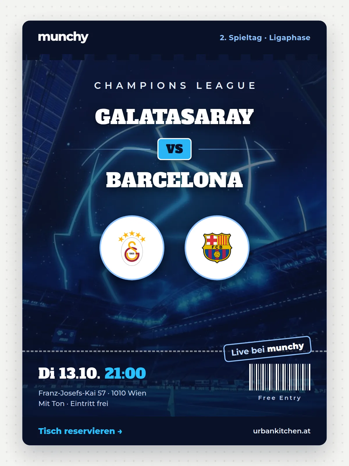 Eventposter Champions League Galatasaray &ndash; Barcelona