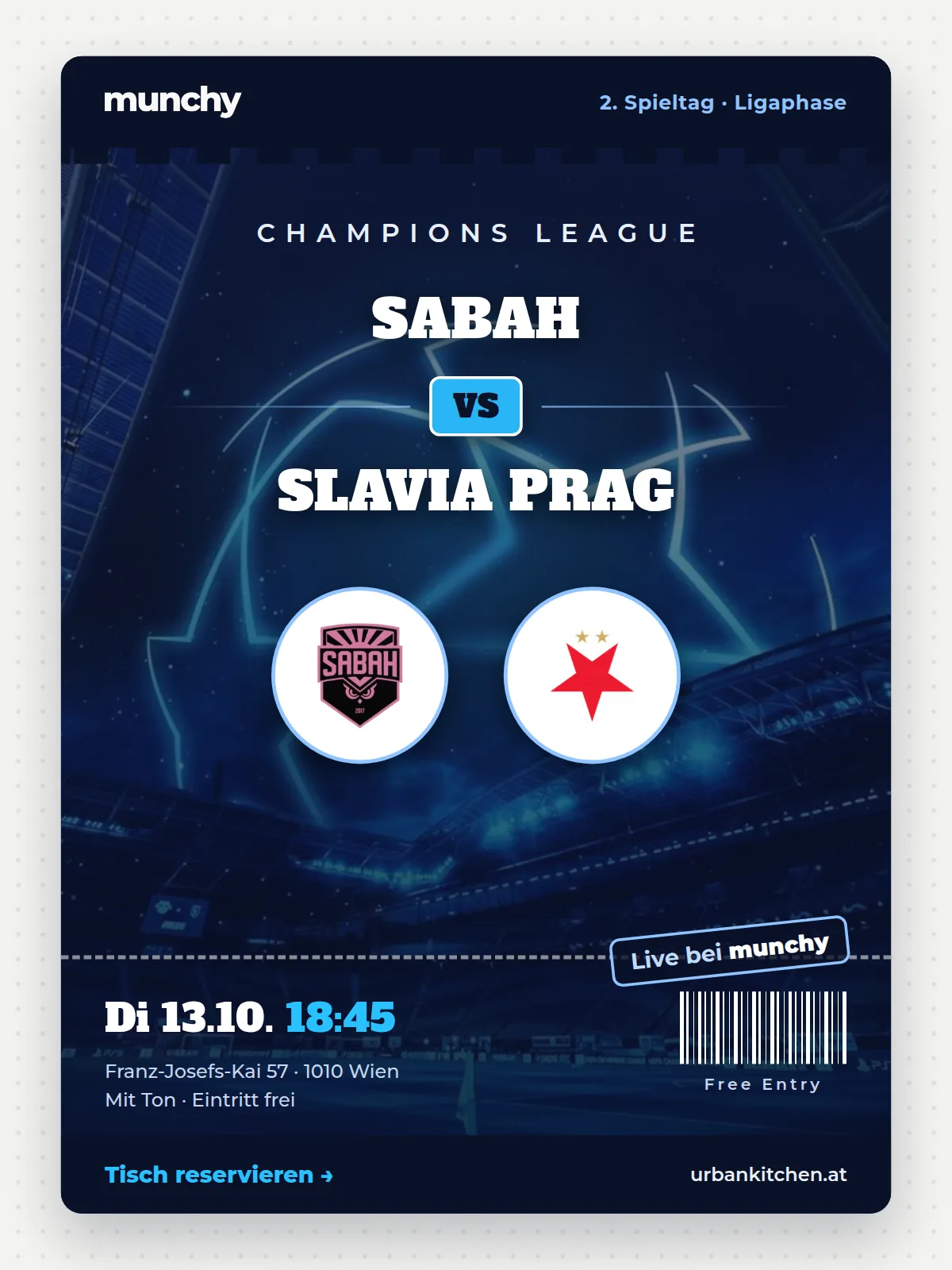 Eventposter Champions League Sabah &ndash; Slavia Prag