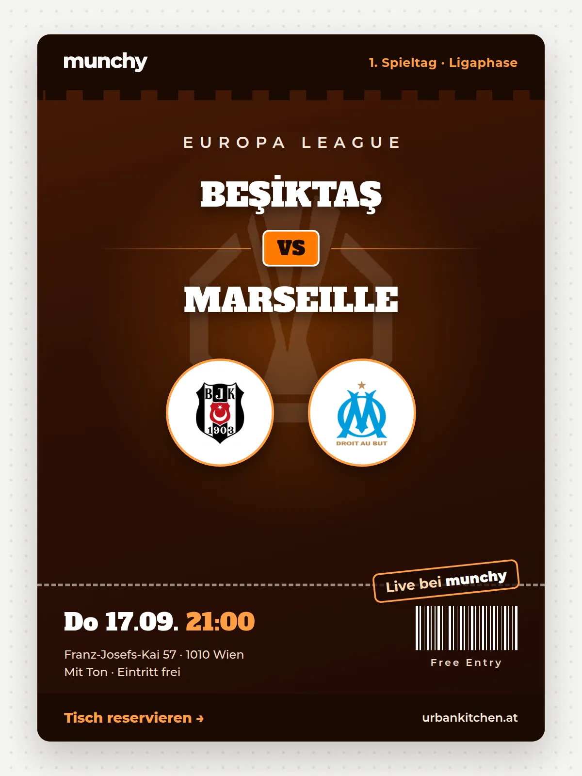 Eventposter Europa League Beşiktaş - Marseille