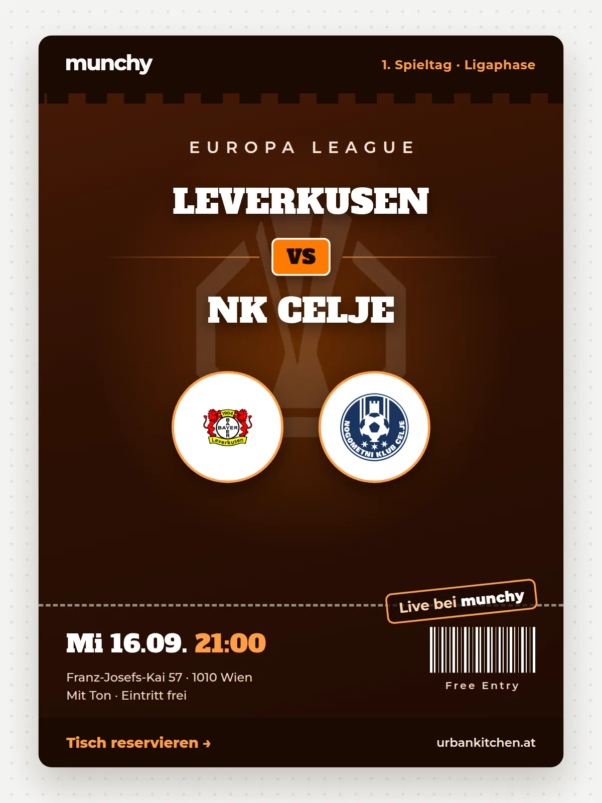 Eventposter Europa League Leverkusen - NK Celje
