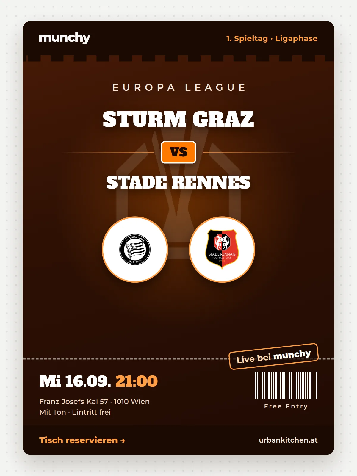 Eventposter Europa League Sturm Graz - Stade Rennes