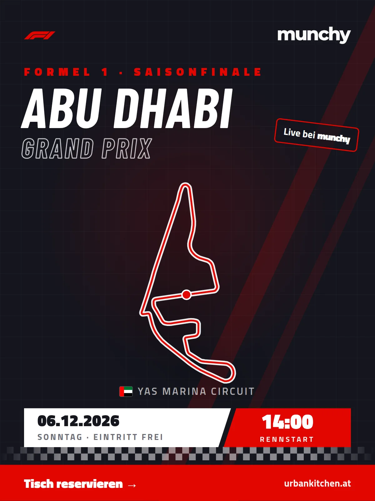 Formel 1 Saisonfinale Abu Dhabi – live im Munchy