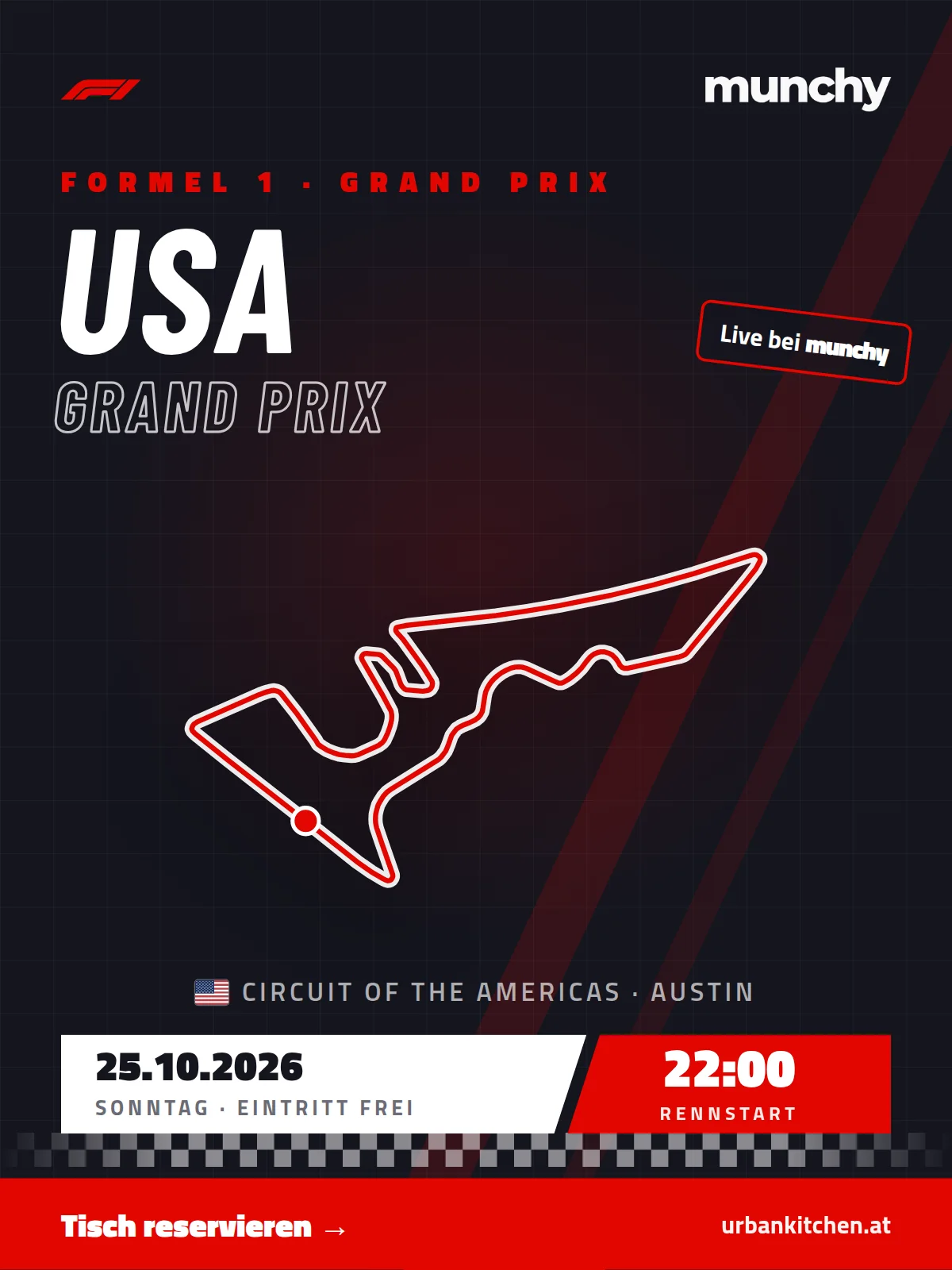 Formel 1 USA GP Austin – live im Munchy