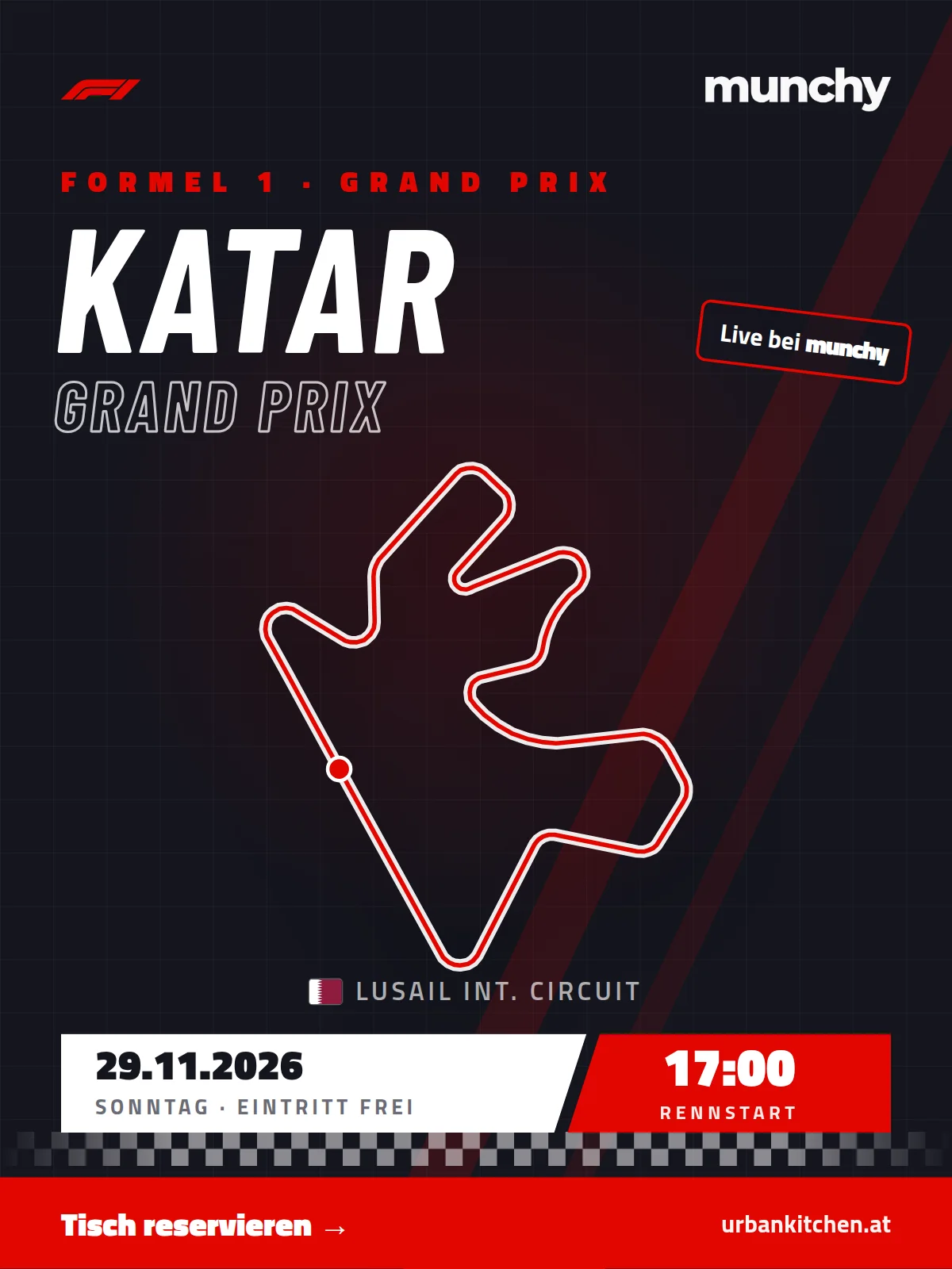 Formel 1 Katar GP Lusail – live im Munchy