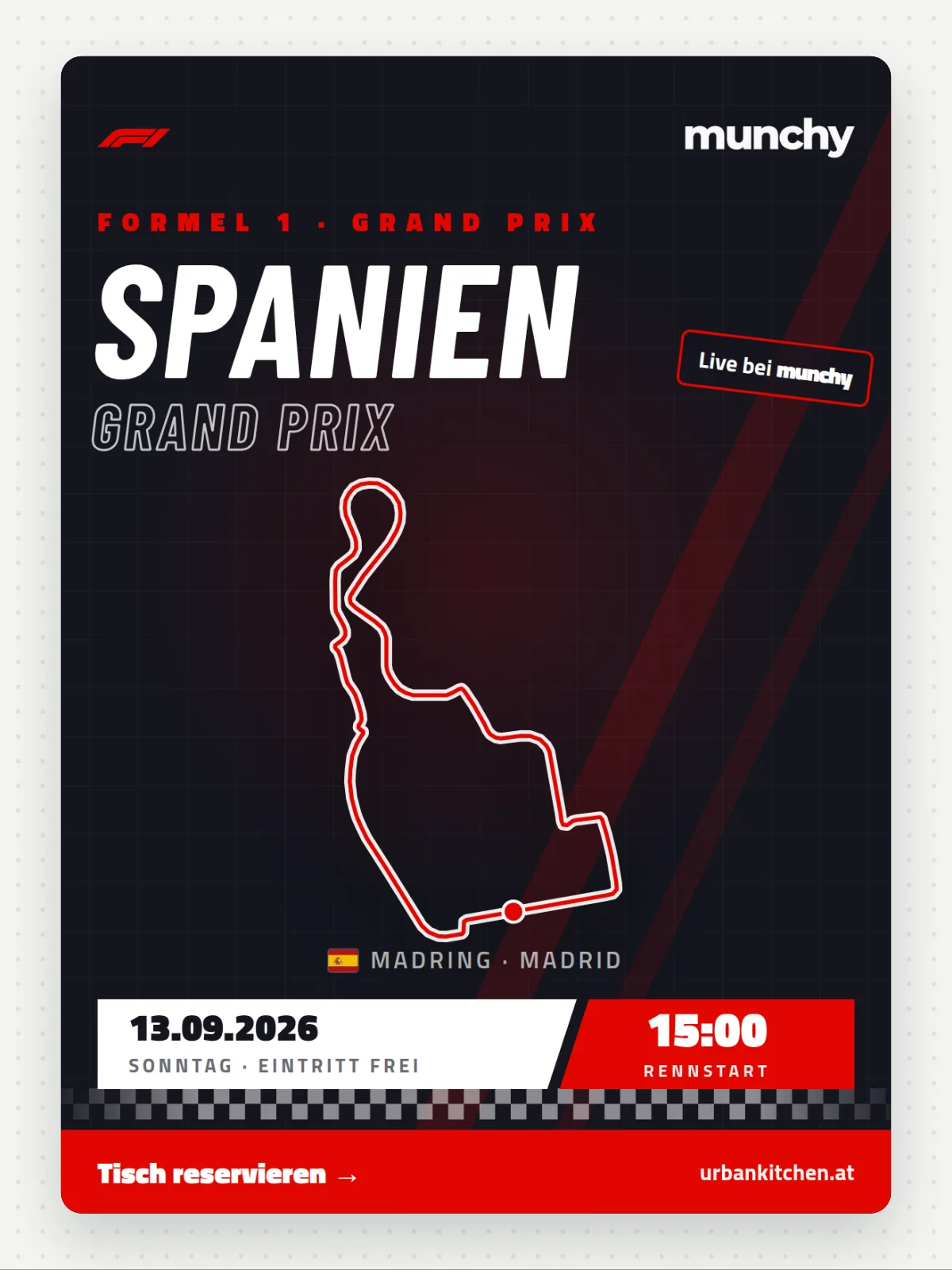 Formel 1 Spanien GP Madrid &ndash; live im Munchy