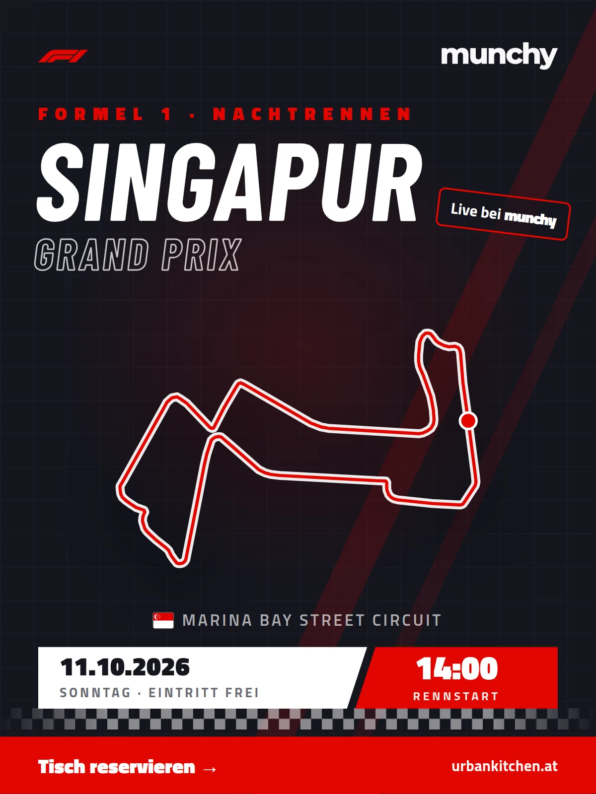 Formel 1 Singapur GP – live im Munchy