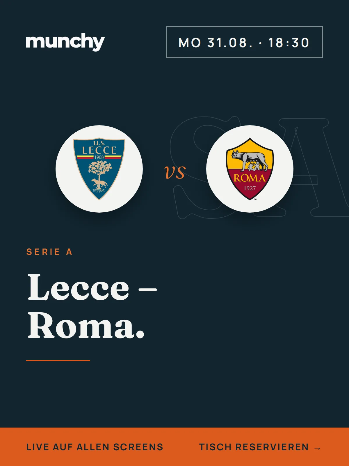 Eventposter Lecce &ndash; AS Roma