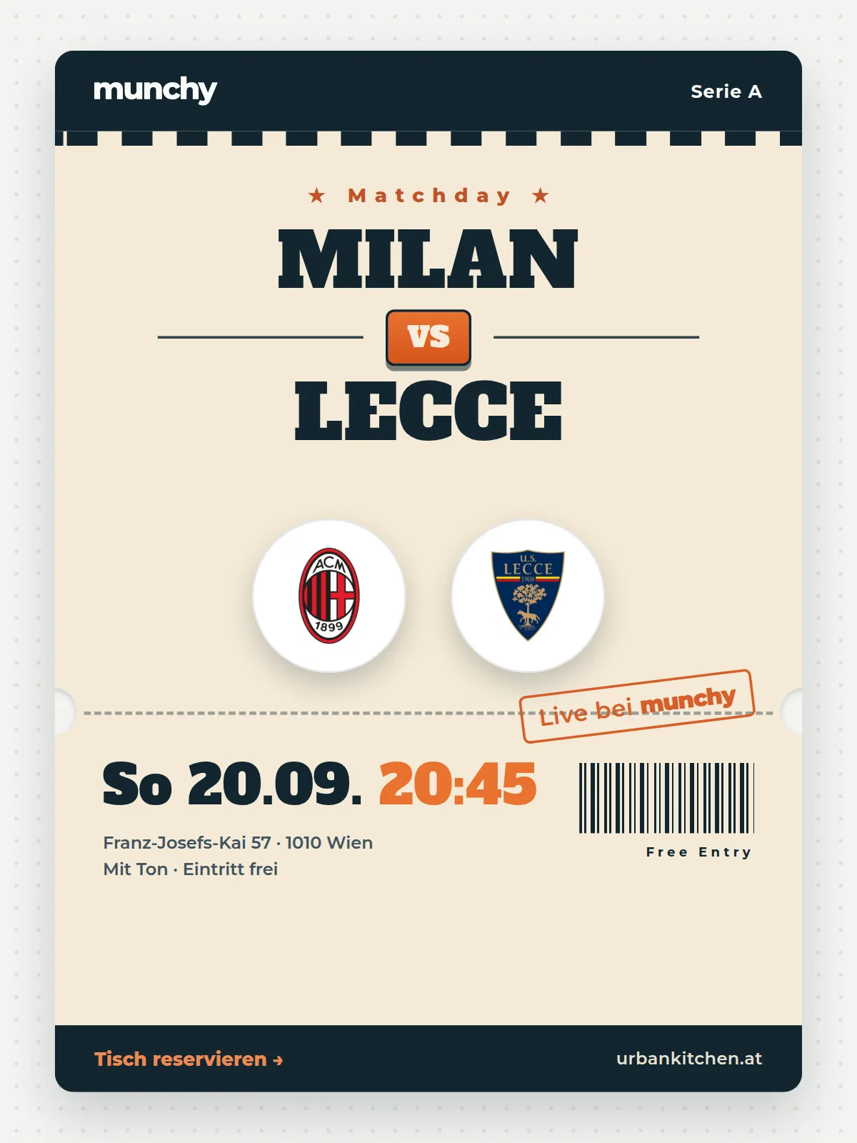 Eventposter Milan &ndash; Lecce