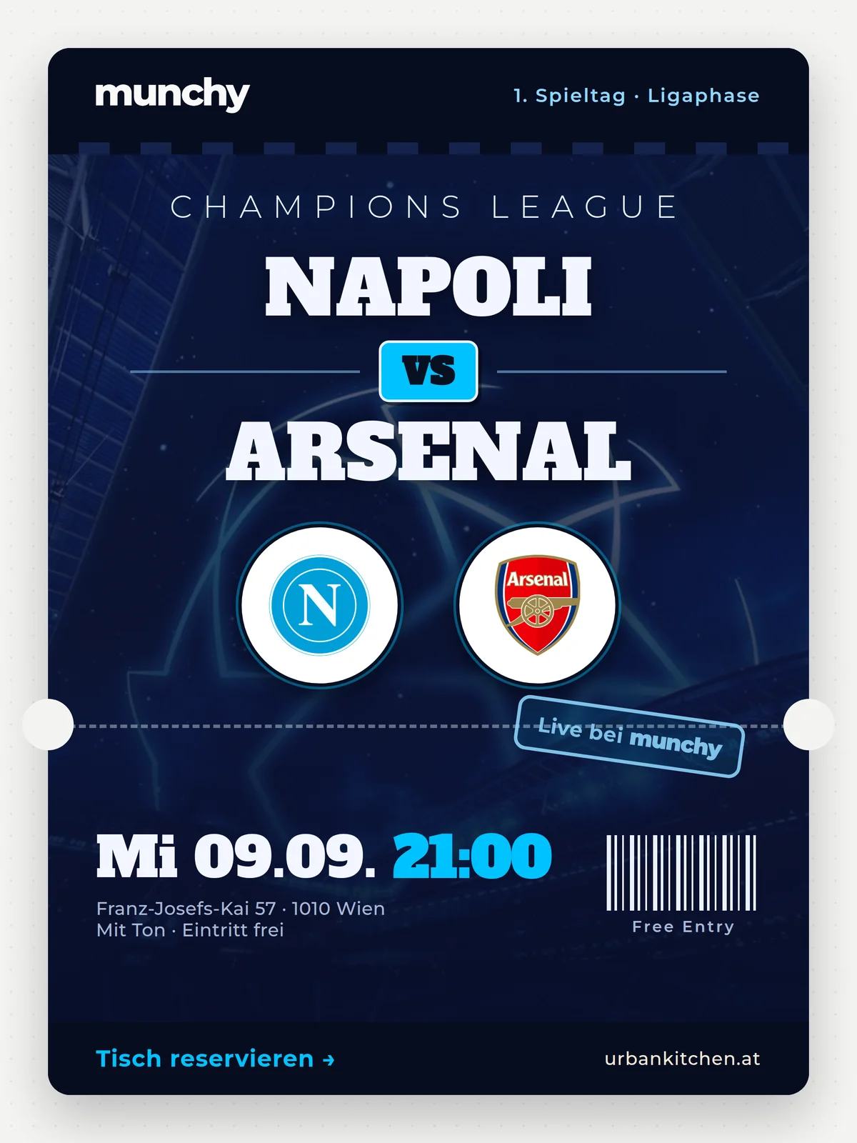 Eventposter Napoli &ndash; Arsenal