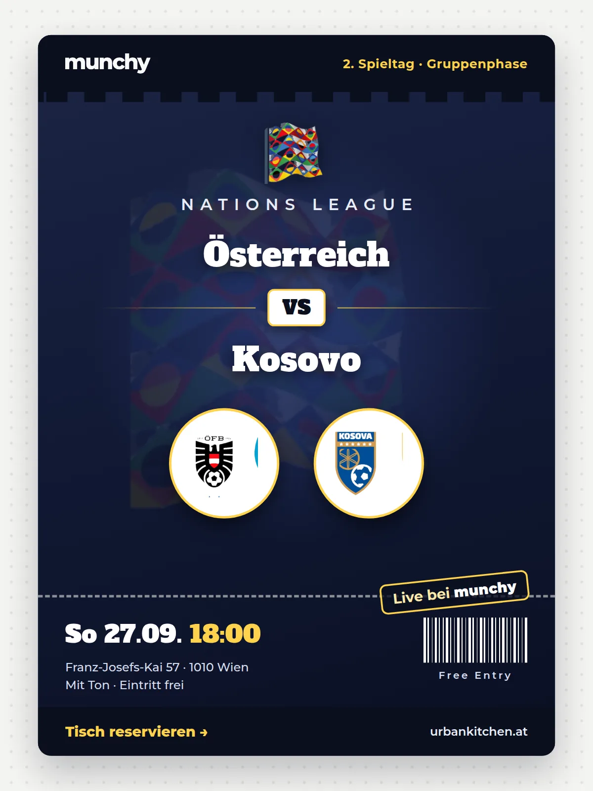 Event poster Austria – Kosovo