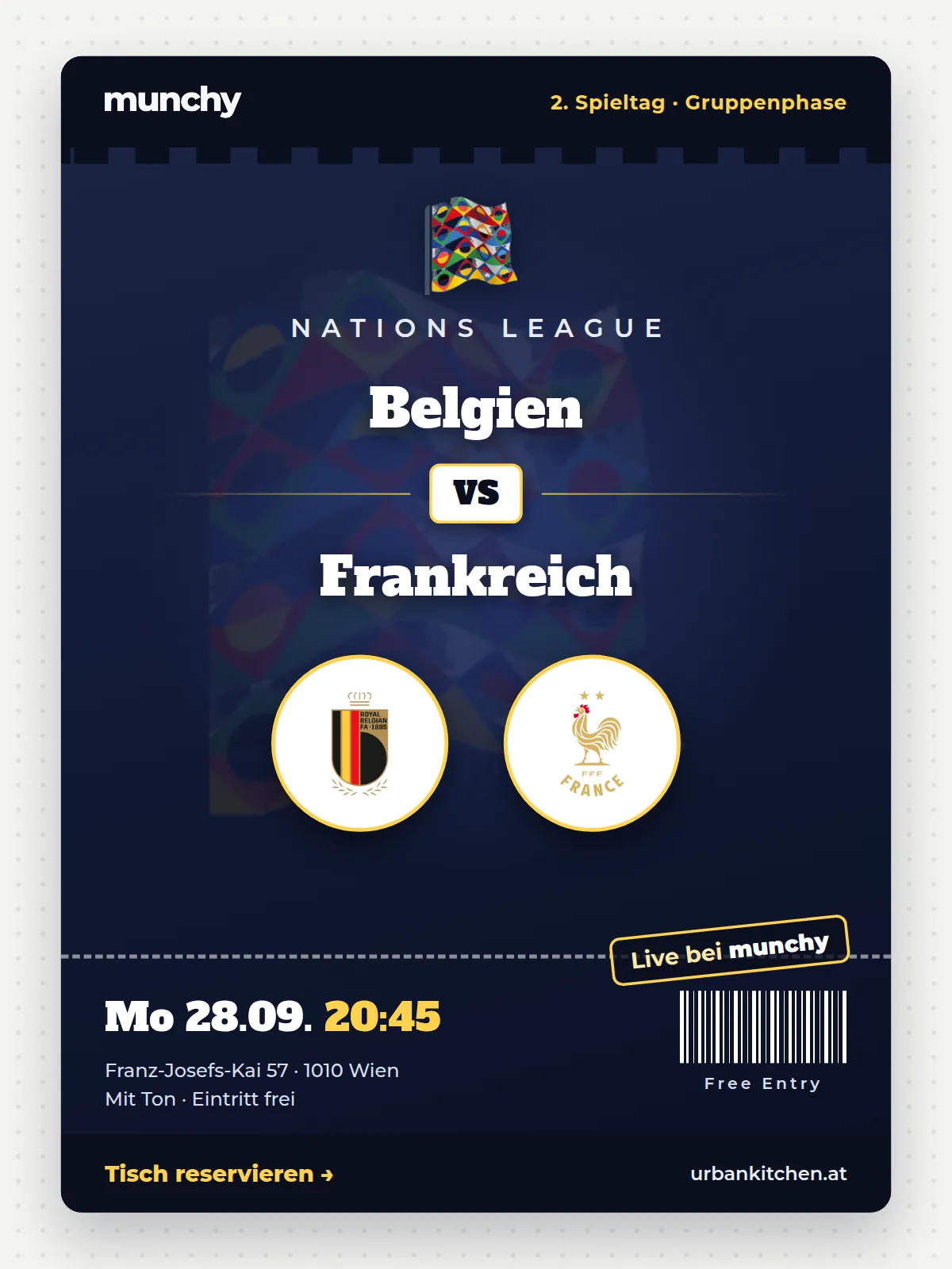 Event poster Belgium – France