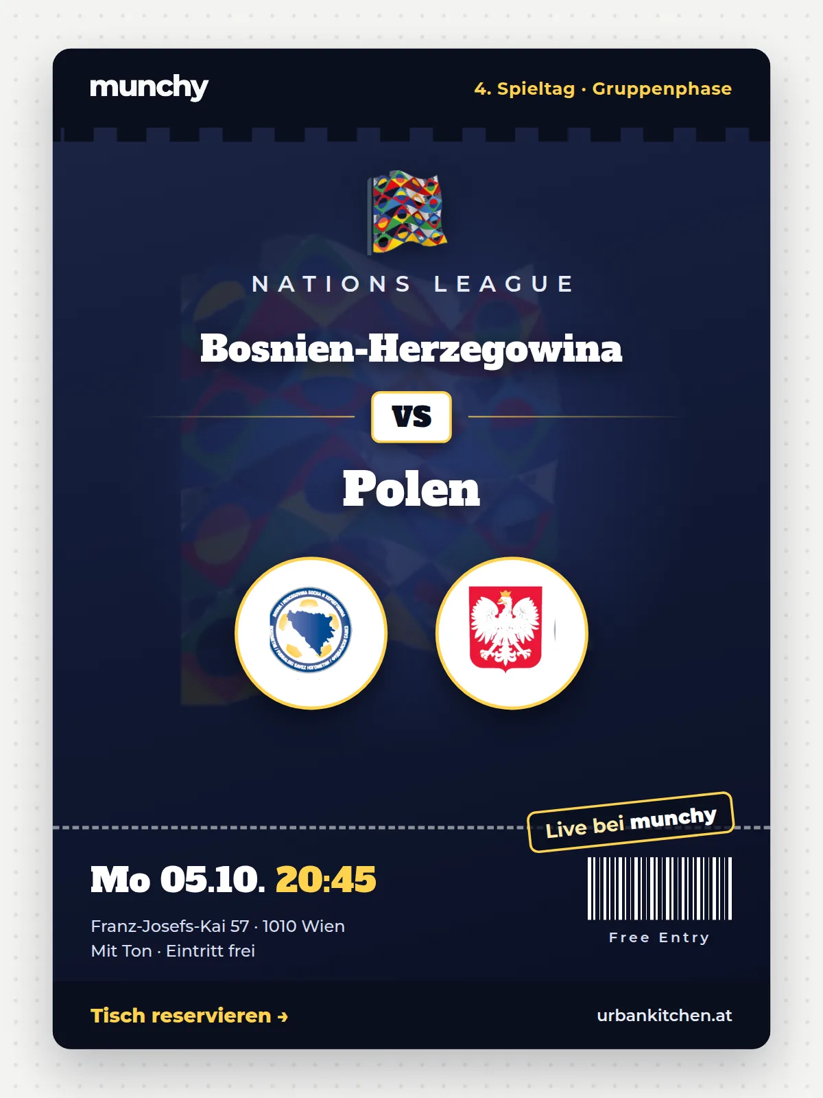 Event poster Bosnia-Herzegovina – Poland