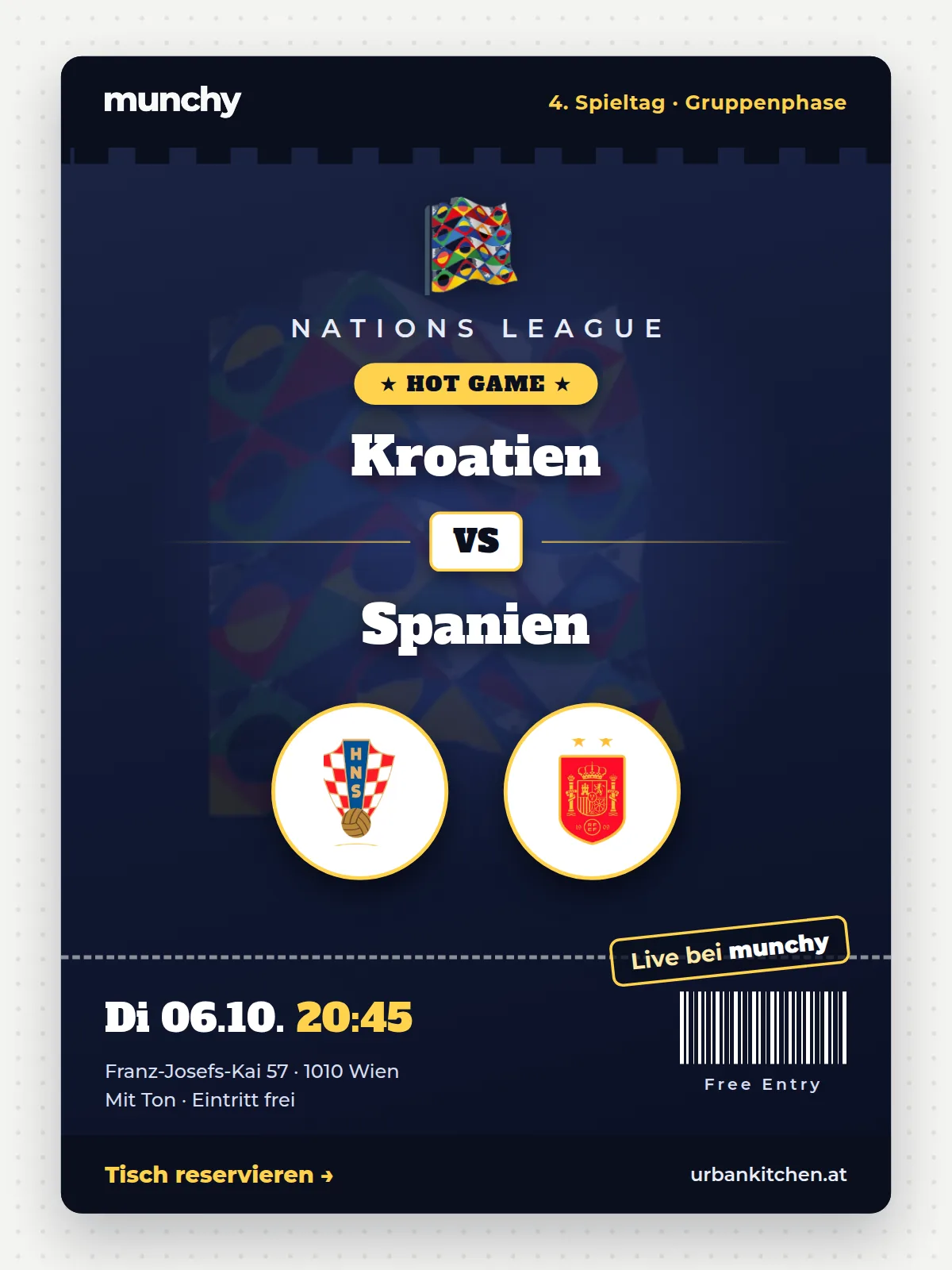 Event poster Croatia – Spain