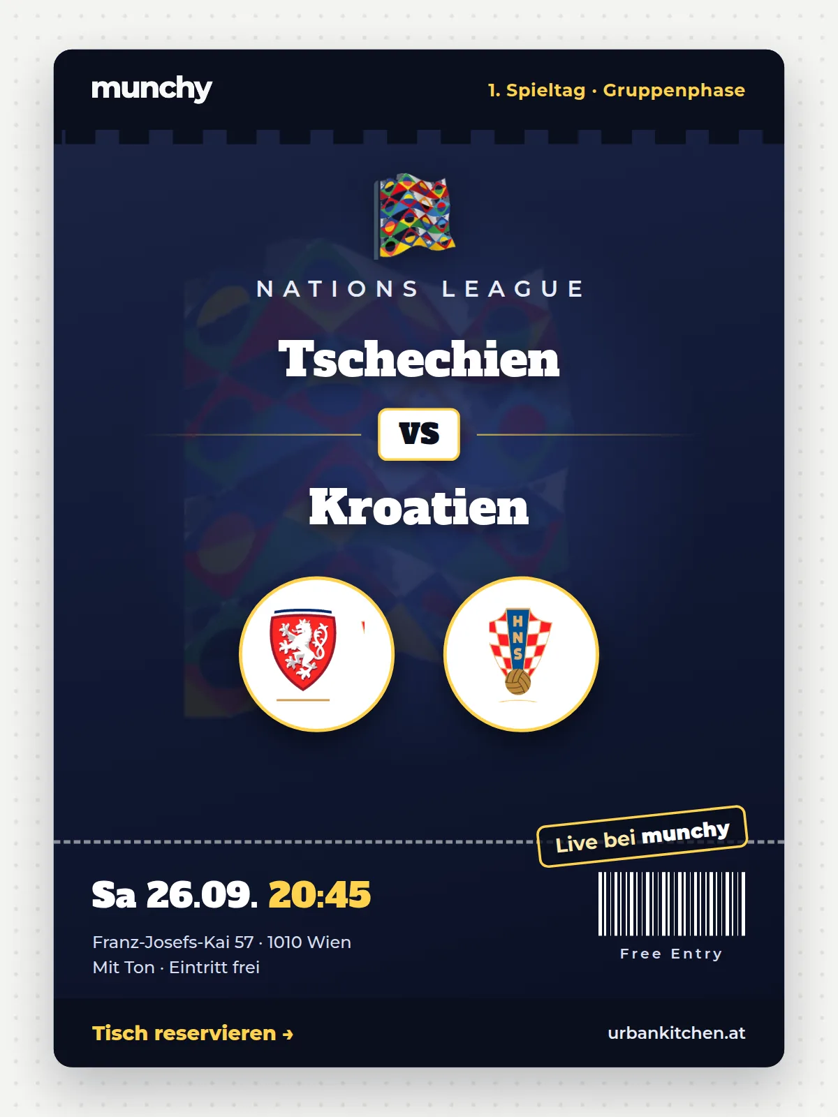 Event poster Czechia – Croatia