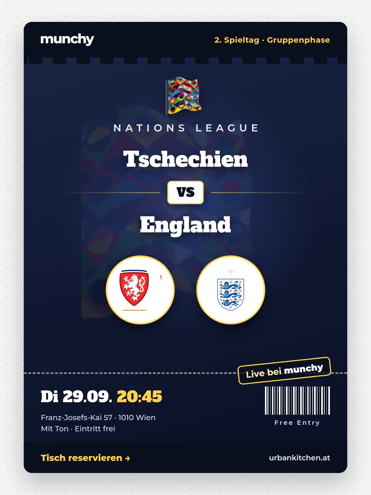 Event poster Czechia – England