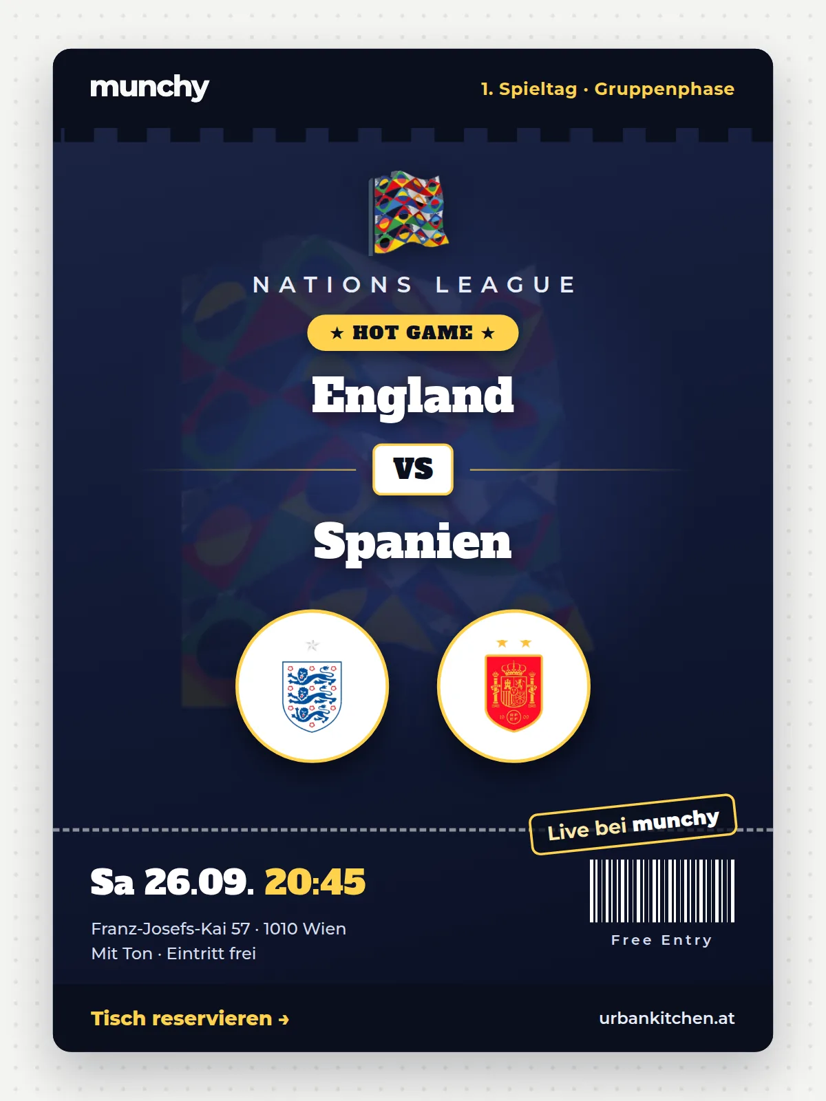 Event poster England – Spain