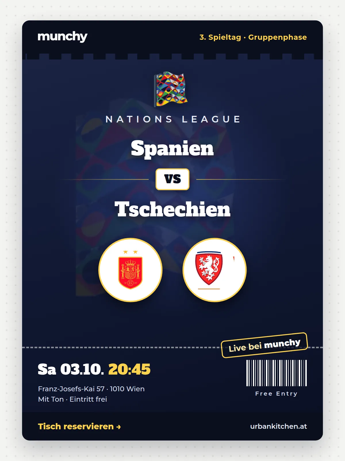 Event poster Spain – Czechia