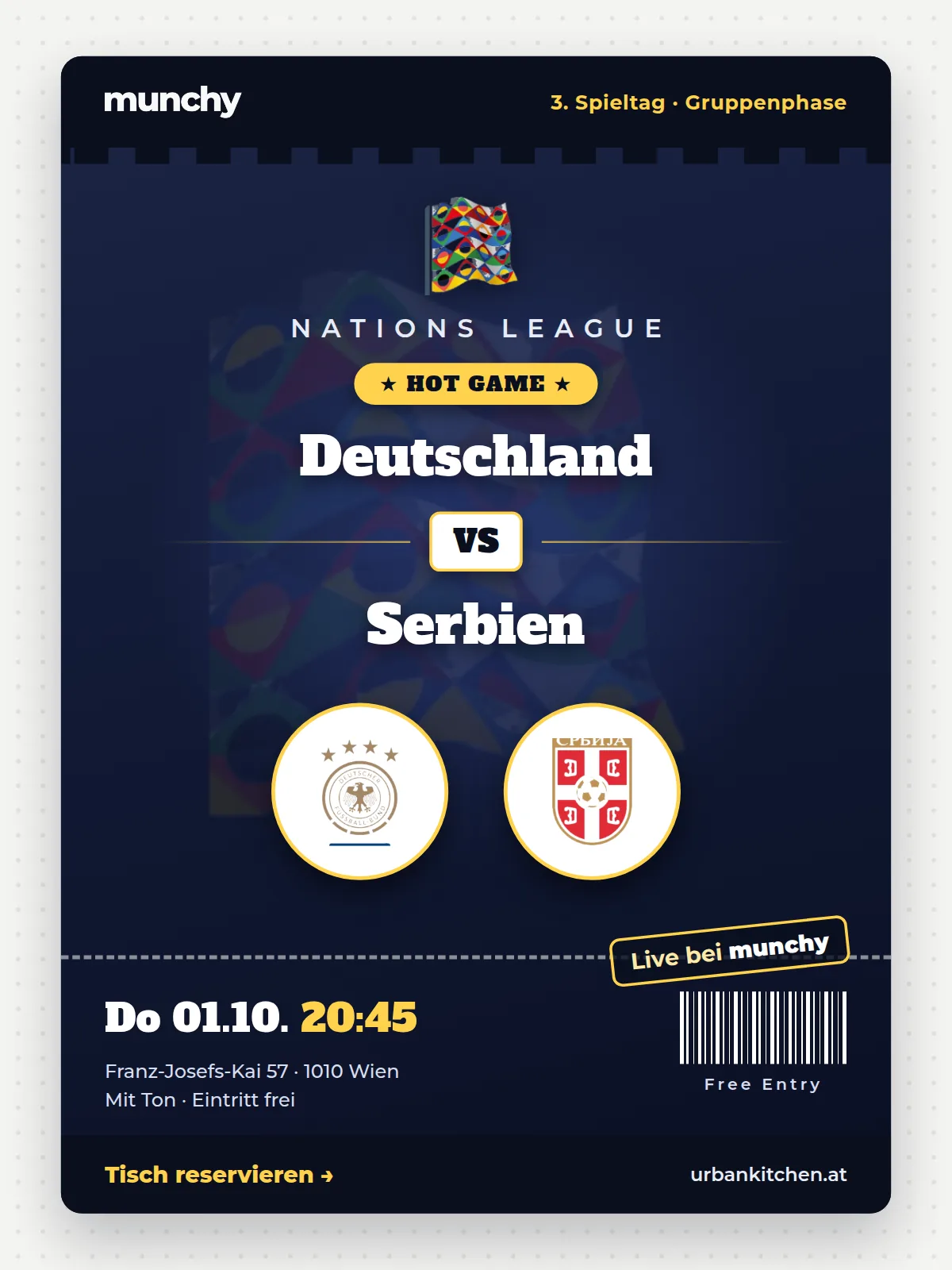 Event poster Germany – Serbia