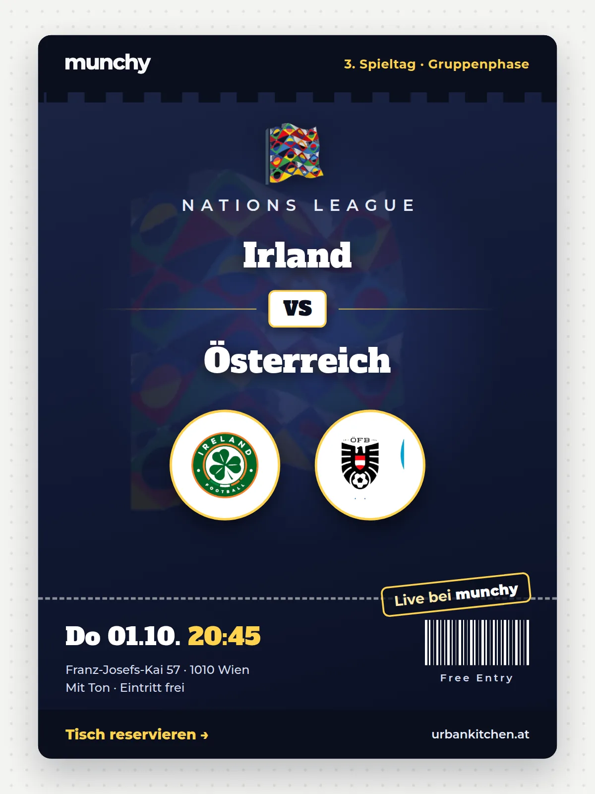 Event poster Ireland – Austria