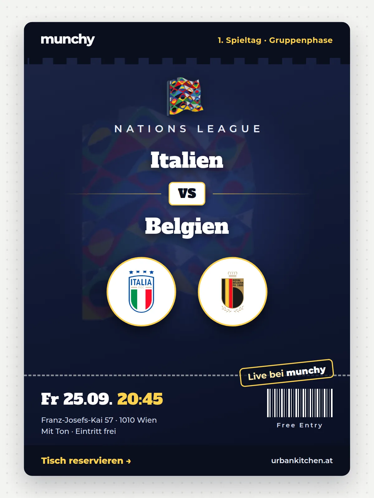 Event poster Italy – Belgium