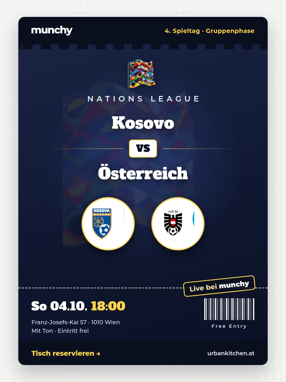 Event poster Kosovo – Austria