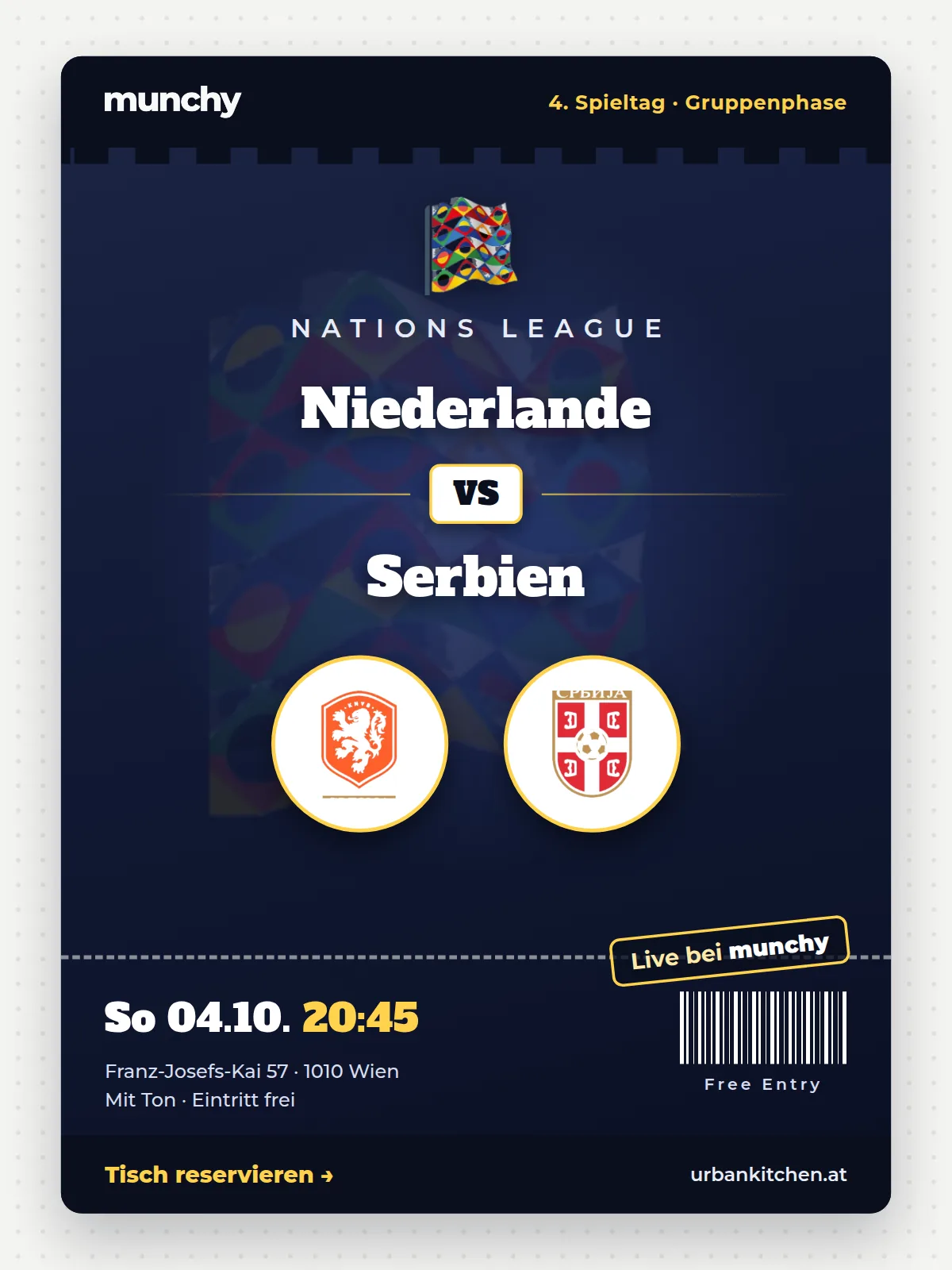 Event poster Netherlands – Serbia