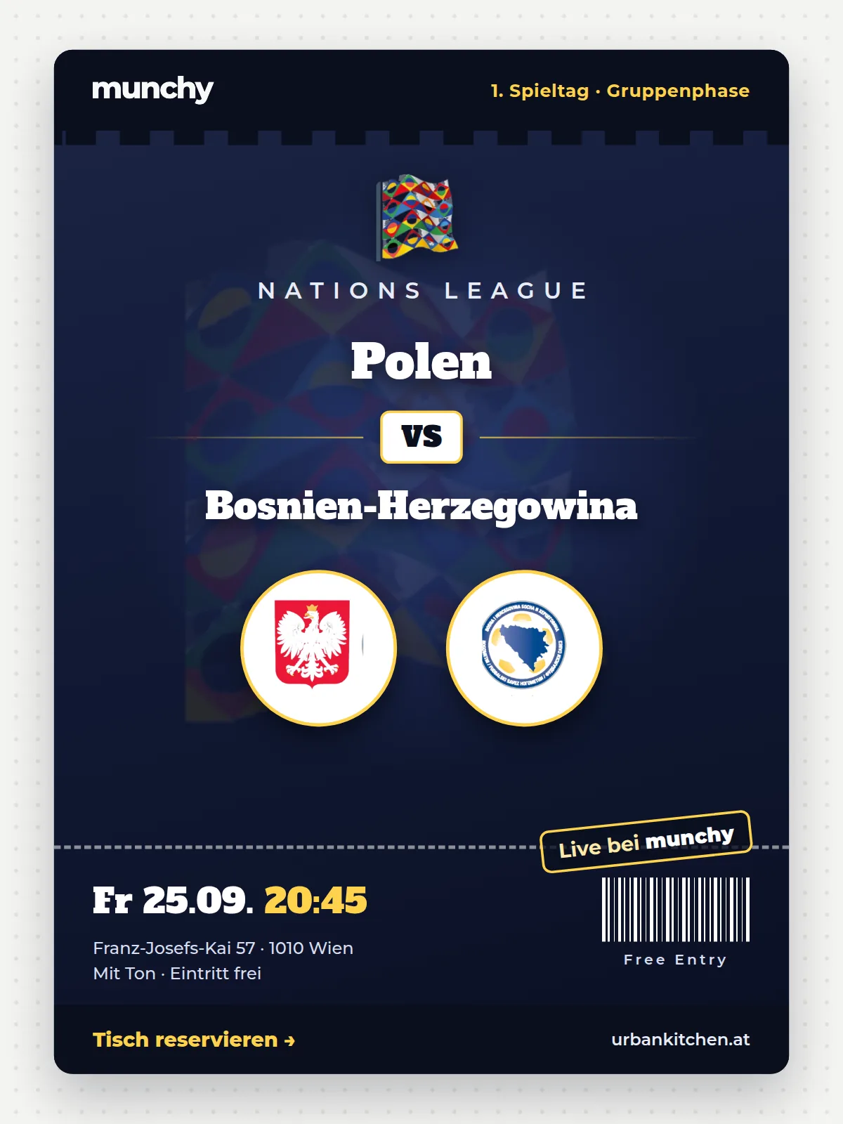 Event poster Poland – Bosnia-Herzegovina