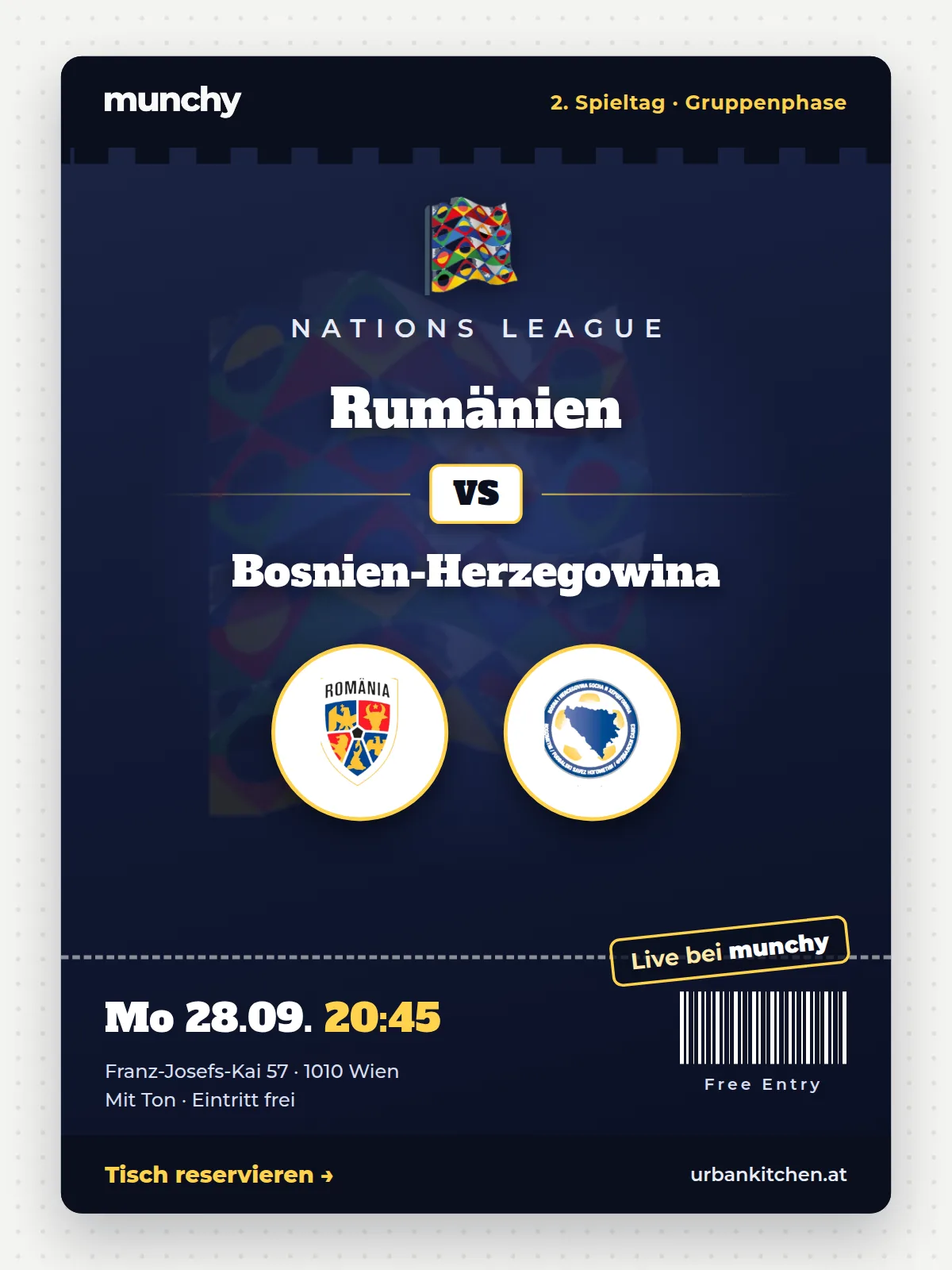 Event poster Romania – Bosnia-Herzegovina