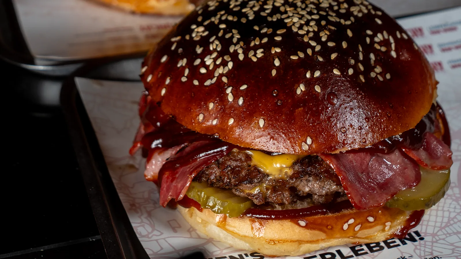 Munchy smashburger close up