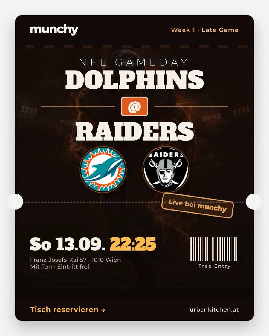 Dolphins @ Raiders – NFL live im Munchy