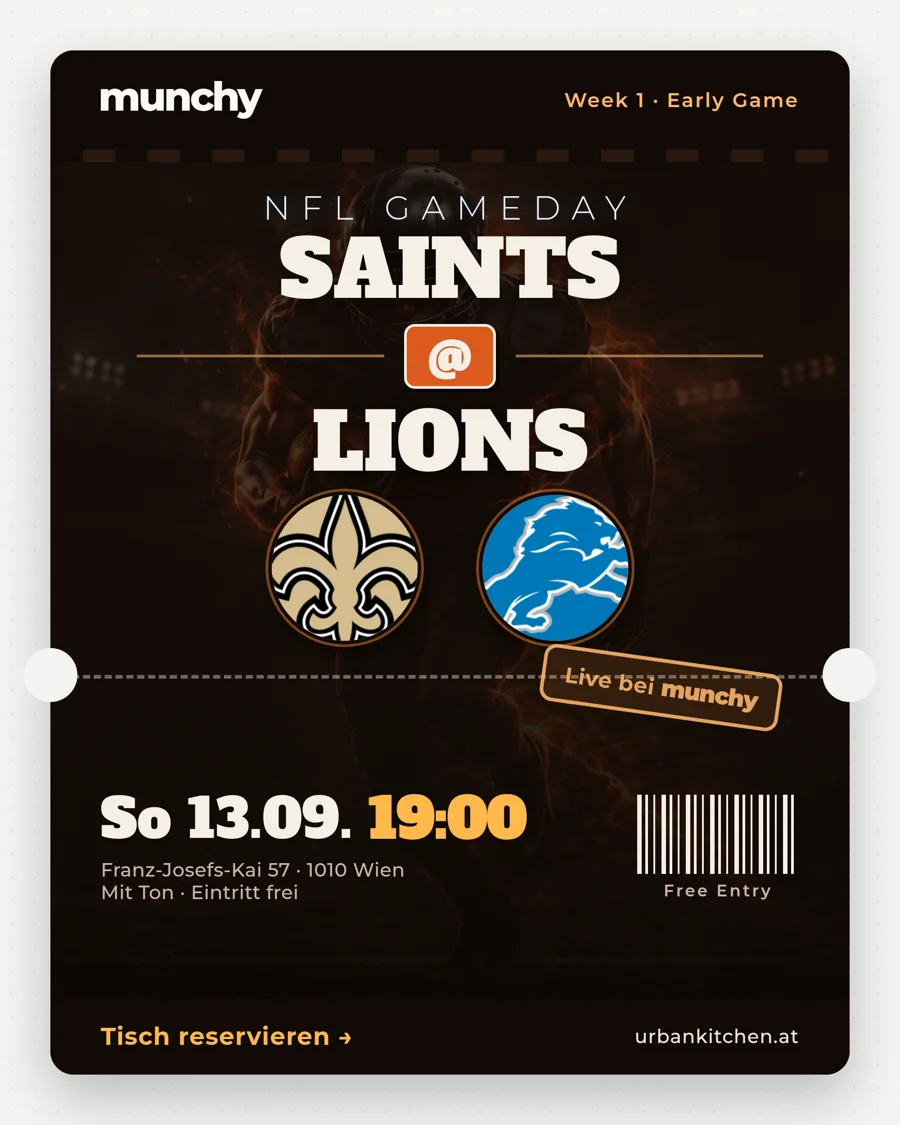 Saints @ Lions – NFL live im Munchy