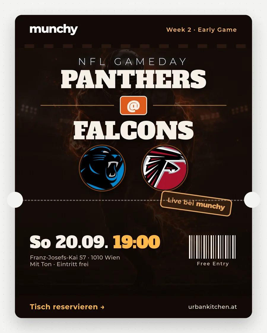 Panthers @ Falcons – NFL live im Munchy