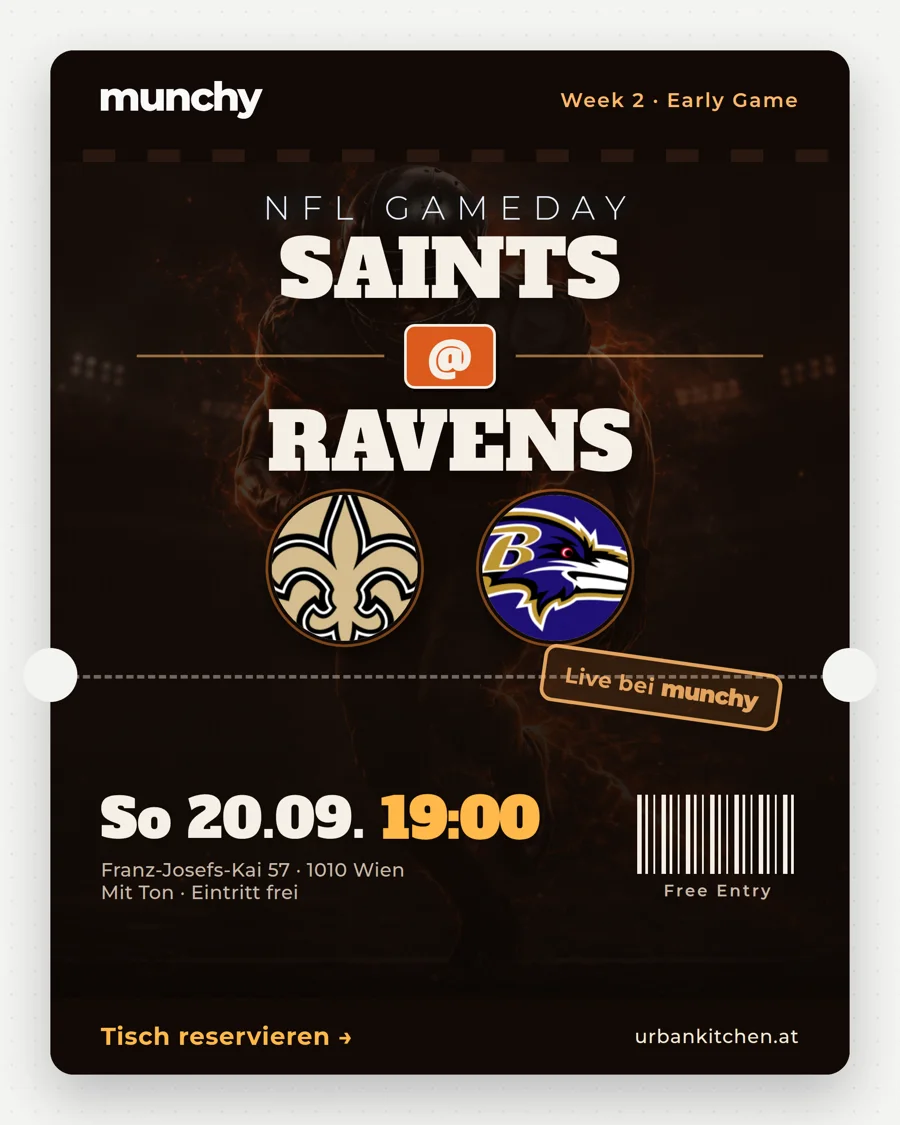 Saints @ Ravens – NFL live im Munchy