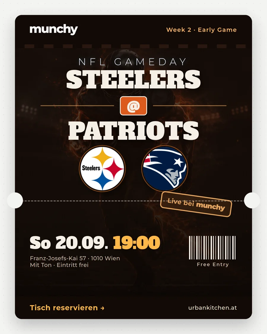 Steelers @ Patriots – NFL live im Munchy
