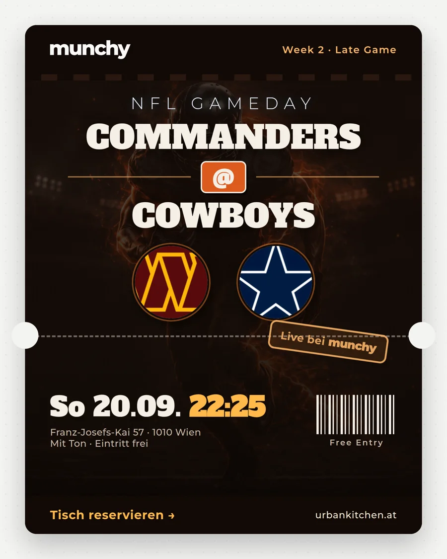 Commanders @ Cowboys – NFL live im Munchy