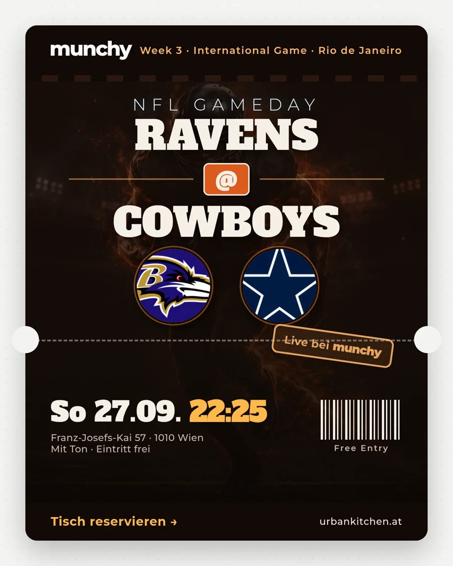 Ravens @ Cowboys – NFL live im Munchy
