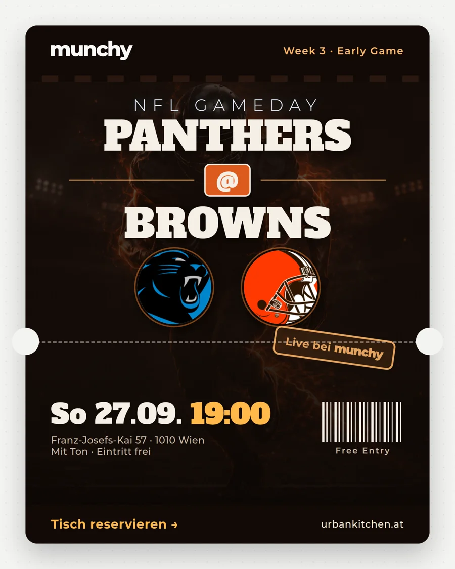Panthers @ Browns – NFL live im Munchy