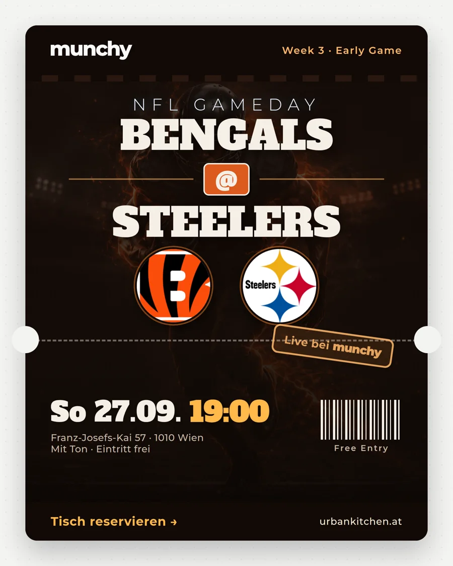Bengals @ Steelers – NFL live im Munchy