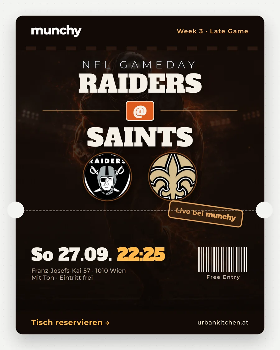 Raiders @ Saints – NFL live im Munchy