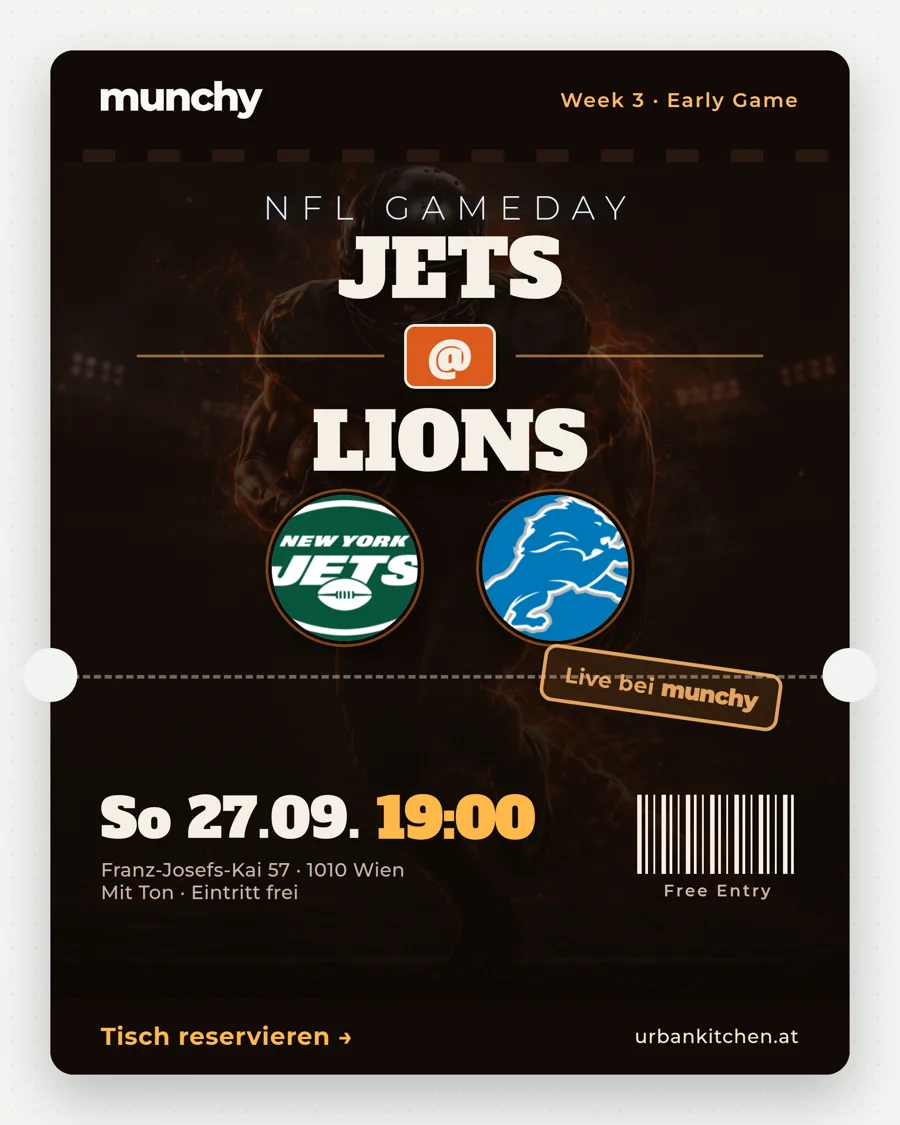 Jets @ Lions – NFL live im Munchy