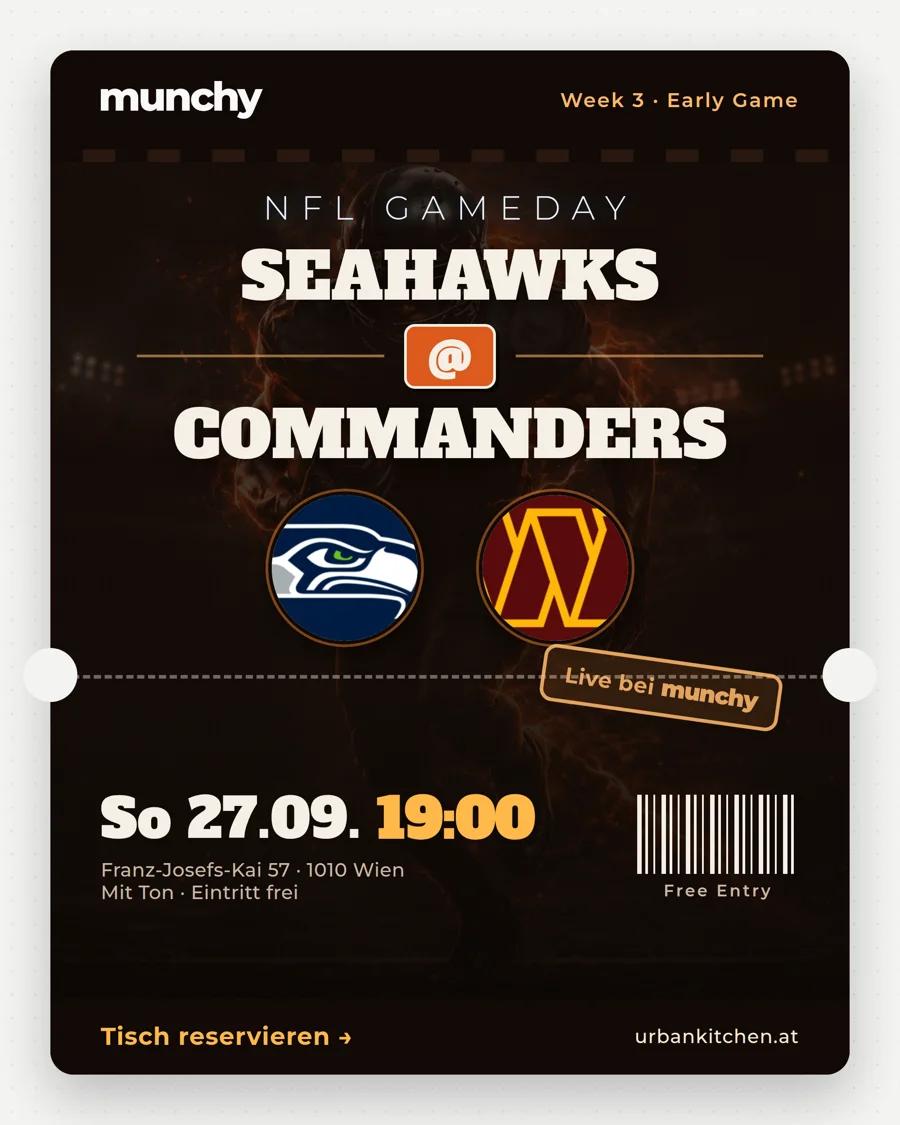 Seahawks @ Commanders – NFL live im Munchy